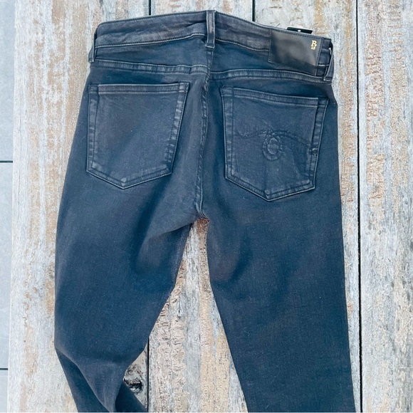 R13 OTTE Skinny Italian Straight Black Country Crop Jeans - Picture 8 of 16